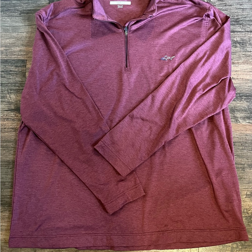 Greg Norman Collection Burgundy Top 1/4 Zip Pullover